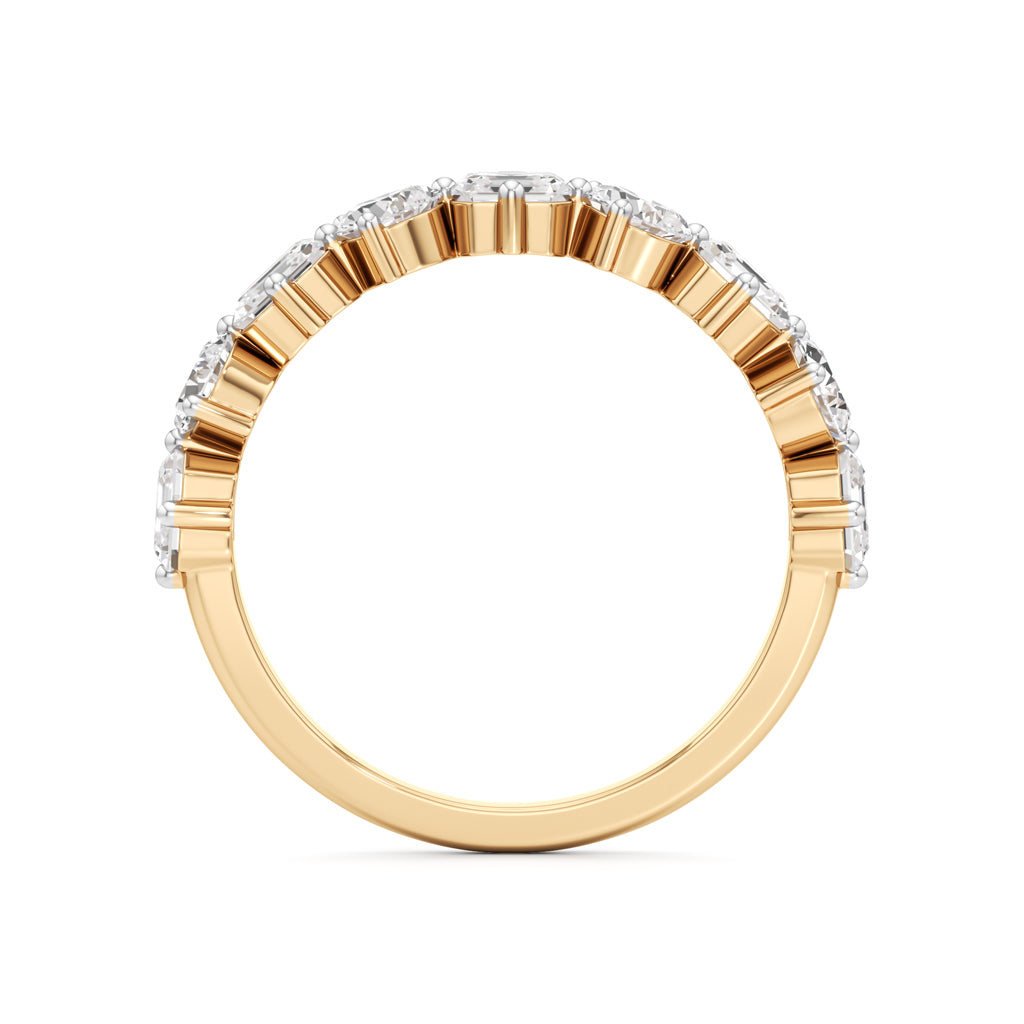MixedCut Diamond Half Eternity Band