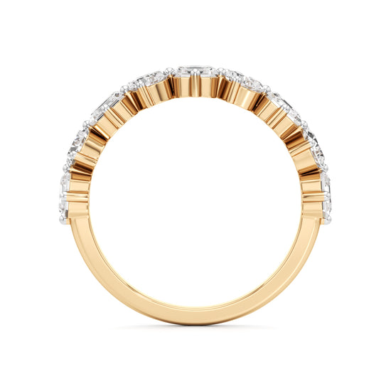 MixedCut Diamond Half Eternity Band