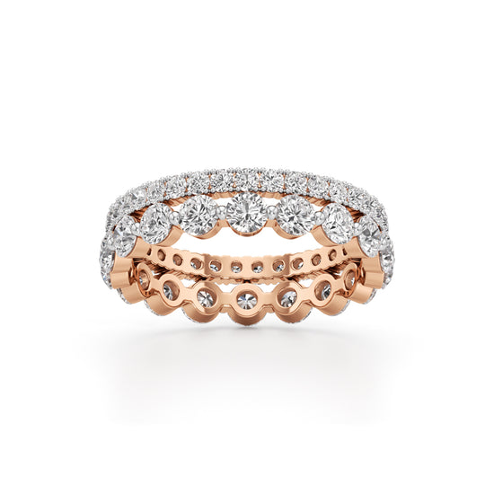 Double Row Pave & Bezel Set Diamond Eternity Band