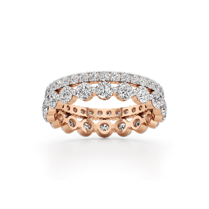 Double Row Pave & Bezel Set Diamond Eternity Band