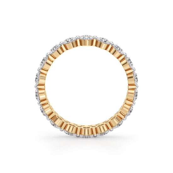 Double Row Pave & Bezel Set Diamond Eternity Band