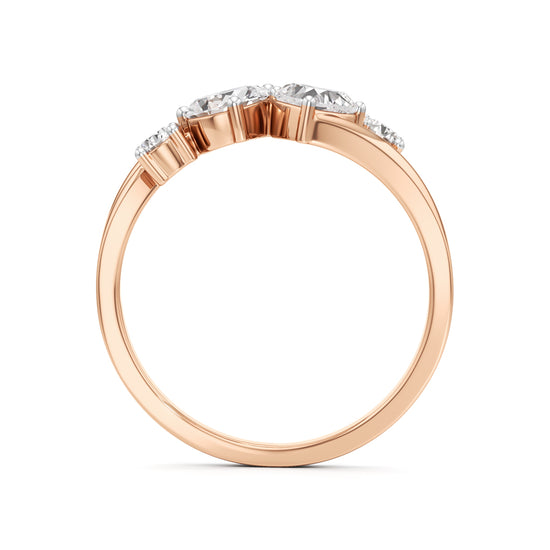 Whimsical Multi-Shape Diamond Bypass Ring