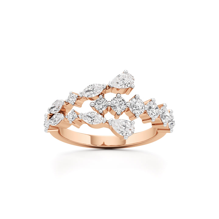 "Starlit Swirl" Multi-Cut Diamond Statement Ring