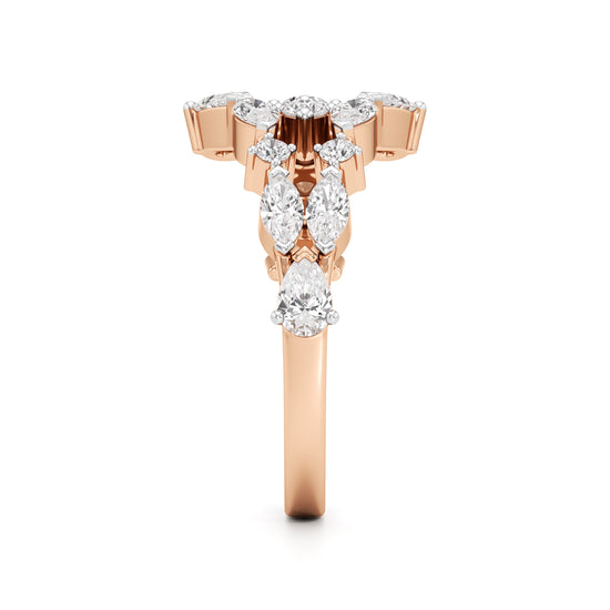"Starlit Swirl" Multi-Cut Diamond Statement Ring