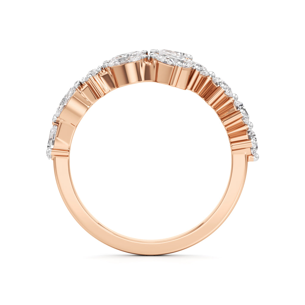 "Starlit Swirl" Multi-Cut Diamond Statement Ring