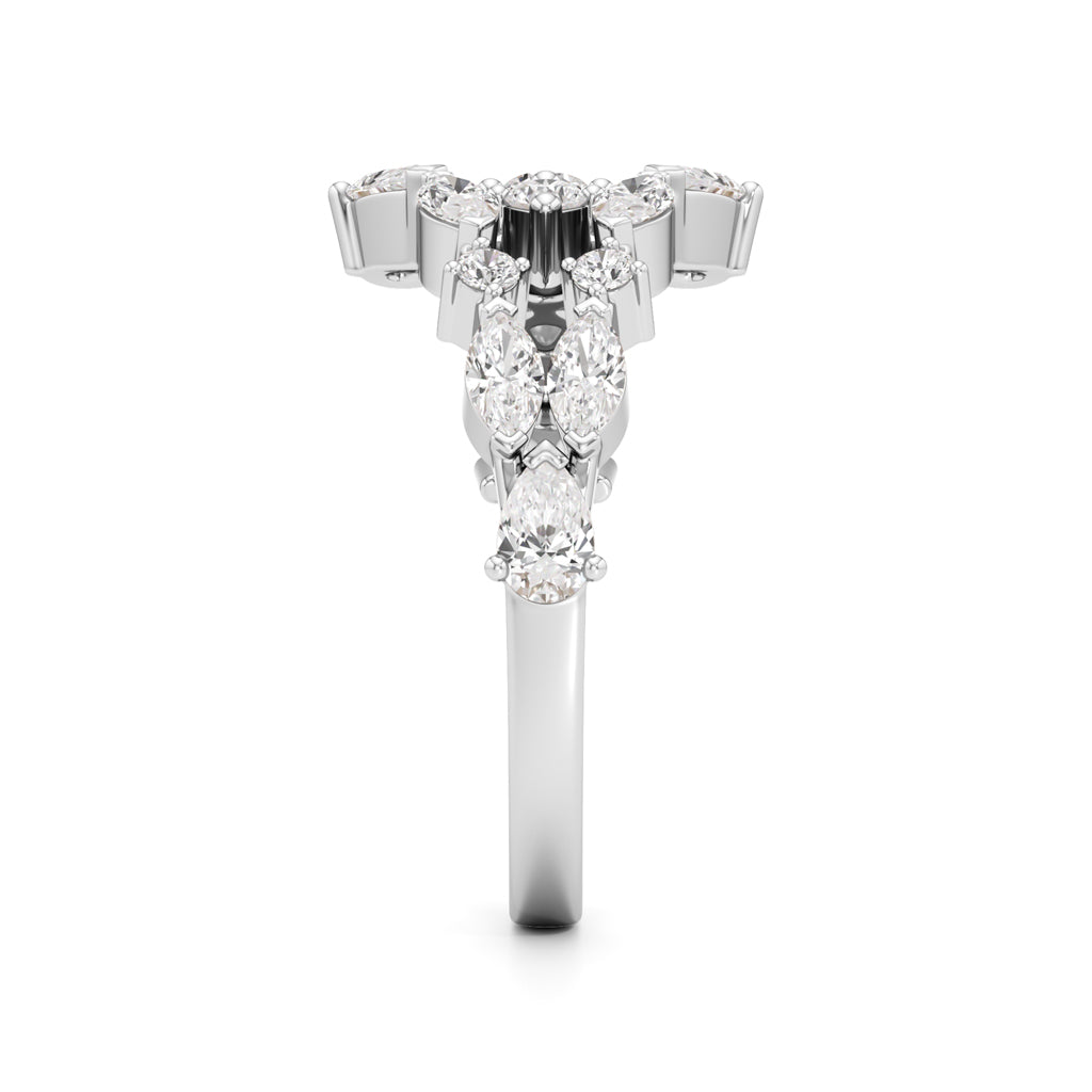 "Starlit Swirl" Multi-Cut Diamond Statement Ring