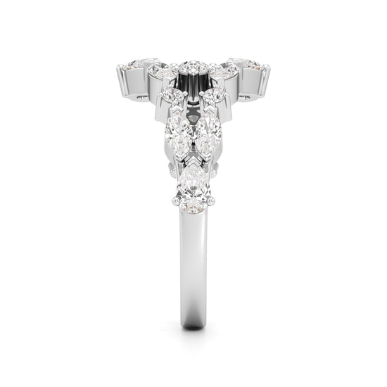 "Starlit Swirl" Multi-Cut Diamond Statement Ring