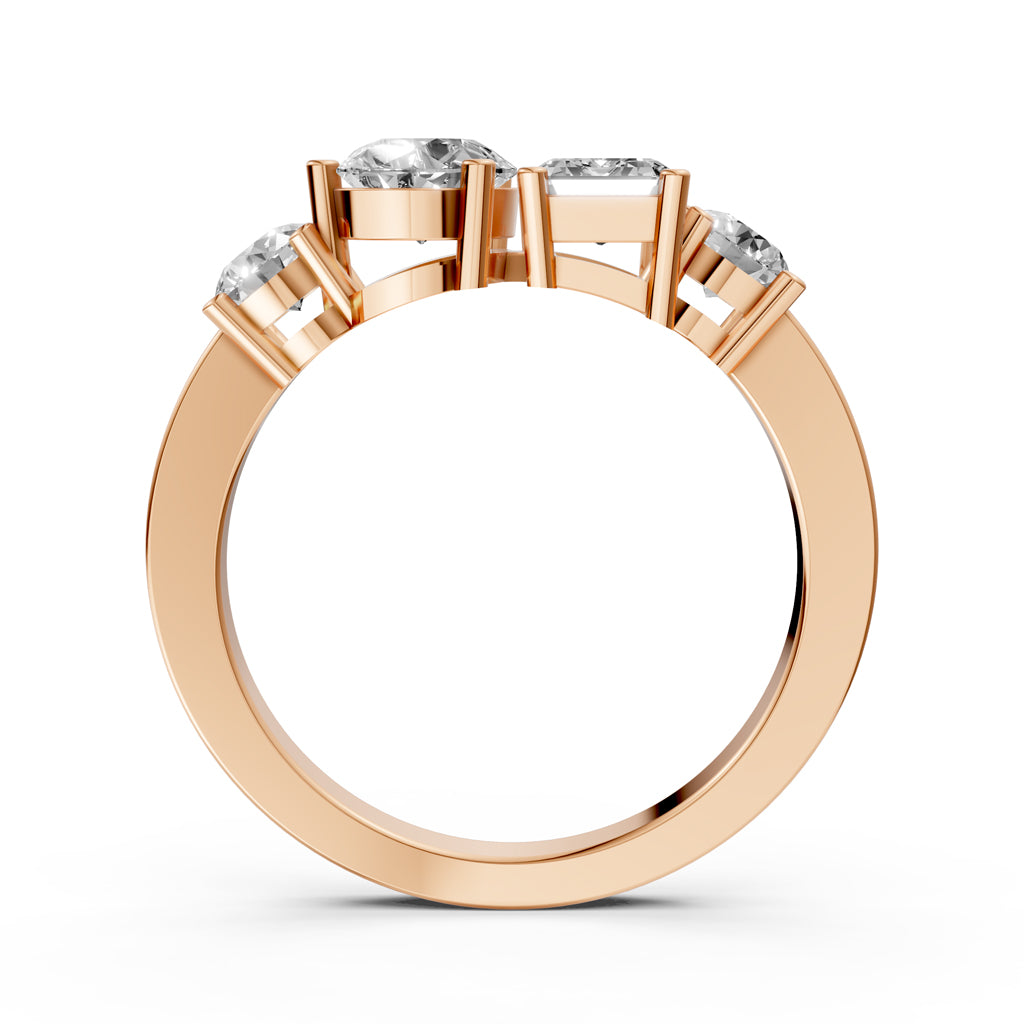 Mixed Cut Diamond Cluster Ring