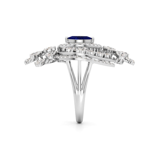 Celestial Dewdrop Sapphire Ring