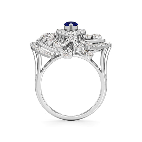 Celestial Dewdrop Sapphire Ring