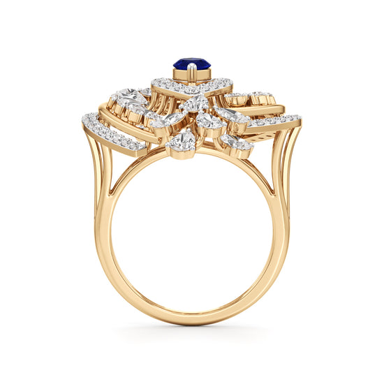 Celestial Dewdrop Sapphire Ring
