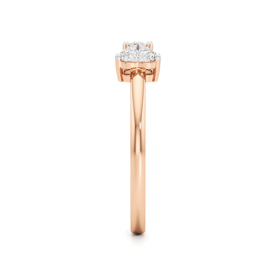 Heart and Pear Diamond Open Ring