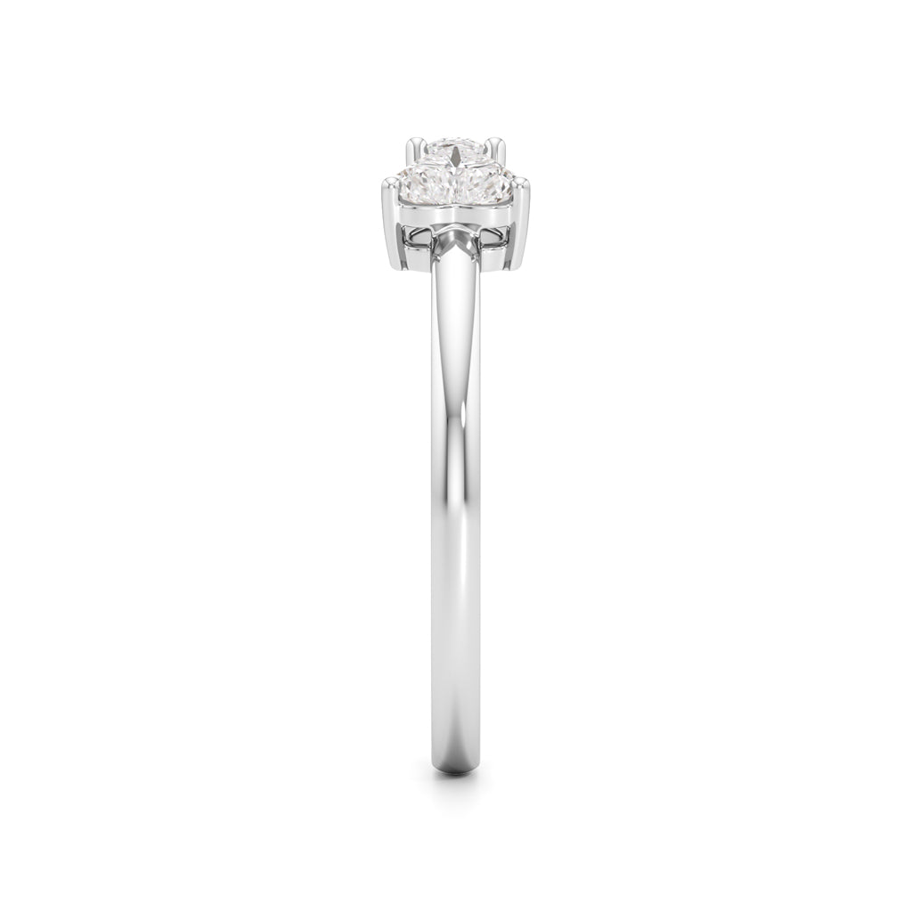 Heart and Pear Diamond Open Ring