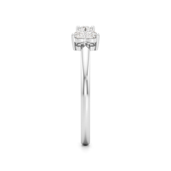 Heart and Pear Diamond Open Ring
