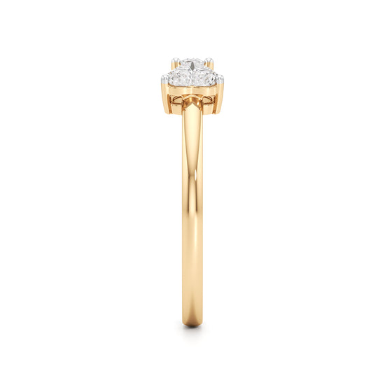 Heart and Pear Diamond Open Ring