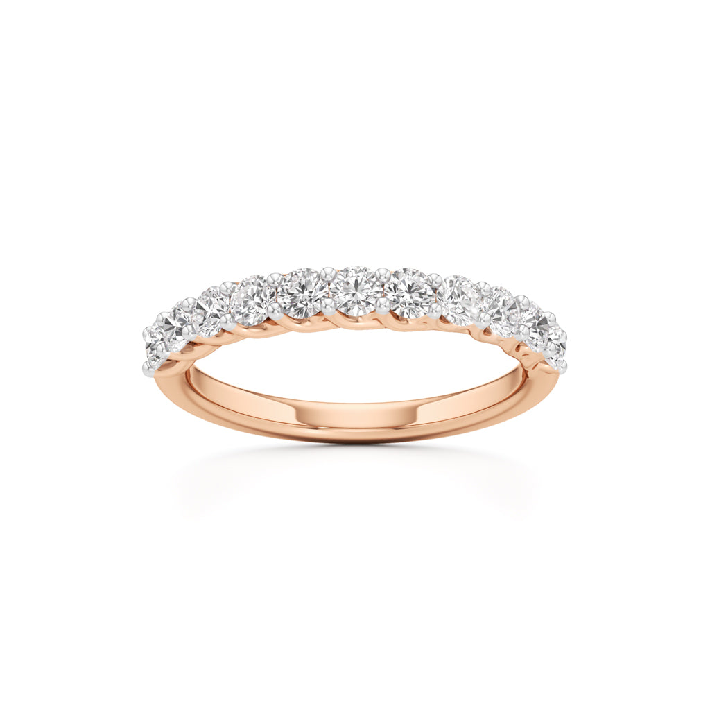 Delicately Held Round Diamond Half Eternity Ring