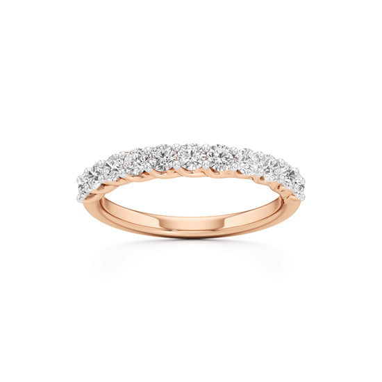 Delicately Held Round Diamond Half Eternity Ring