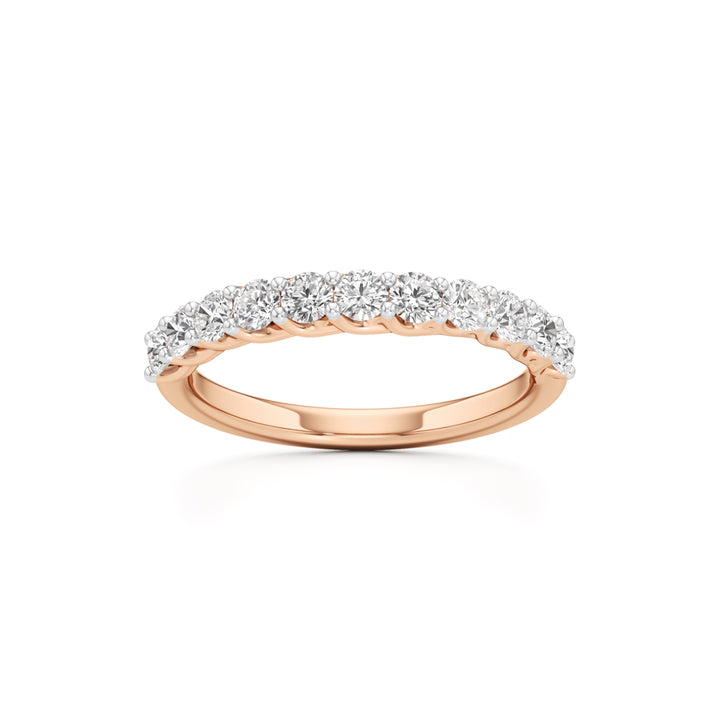 Delicately Held Round Diamond Half Eternity Ring