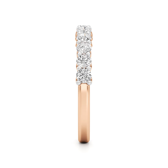 Delicately Held Round Diamond Half Eternity Ring