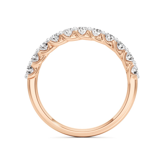 Delicately Held Round Diamond Half Eternity Ring