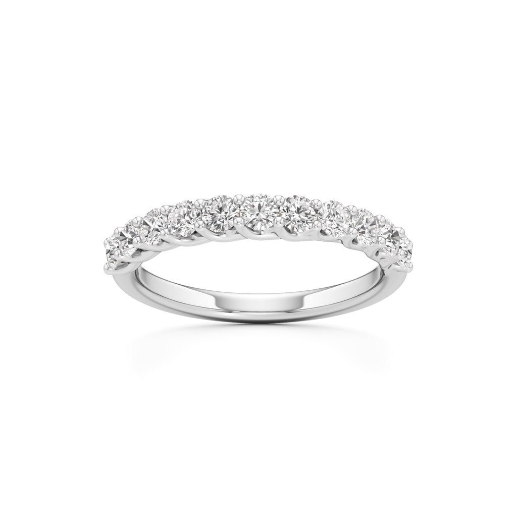 Delicately Held Round Diamond Half Eternity Ring