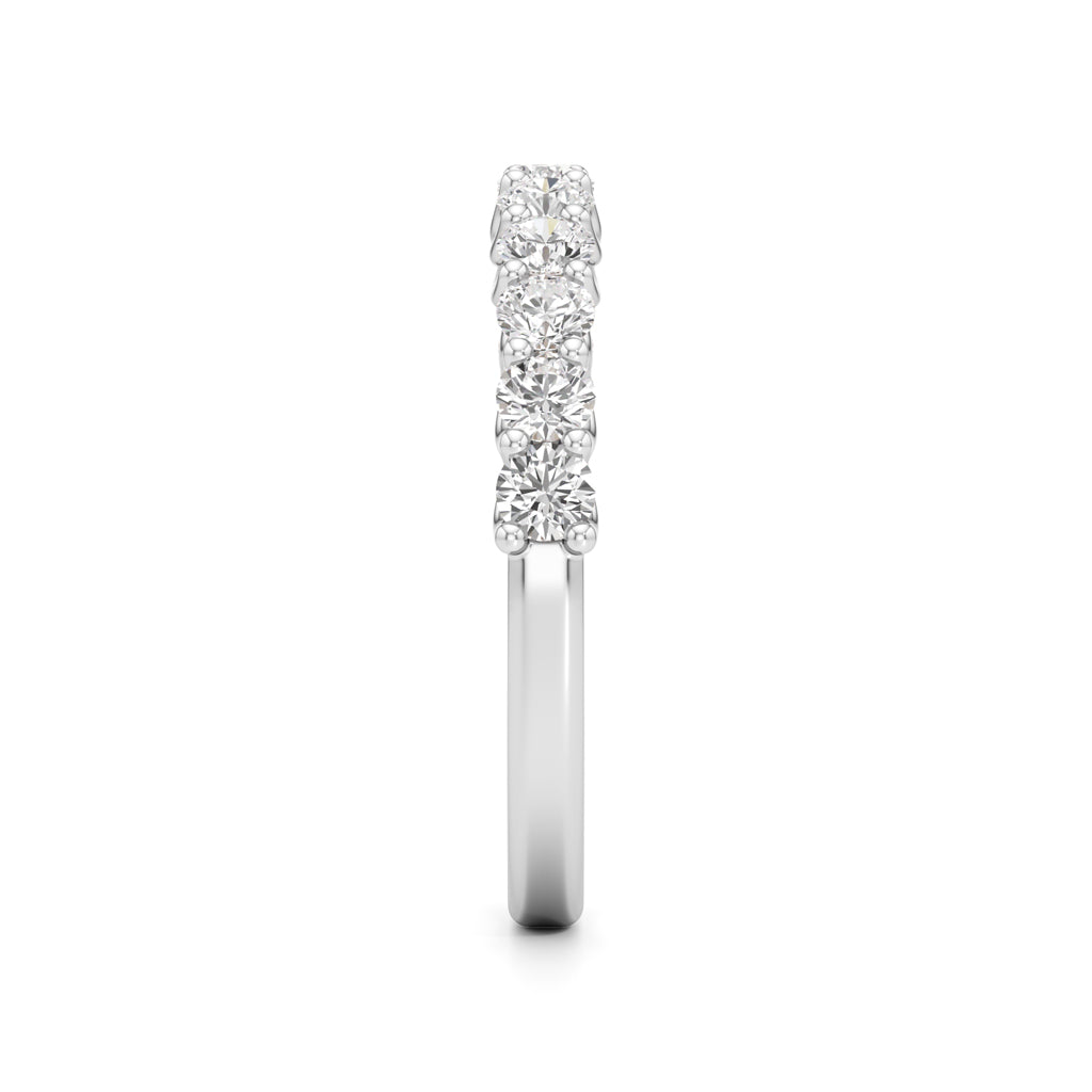 Delicately Held Round Diamond Half Eternity Ring