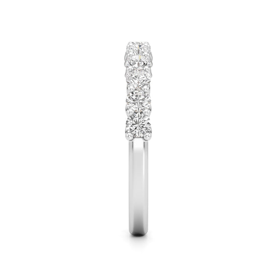 Delicately Held Round Diamond Half Eternity Ring