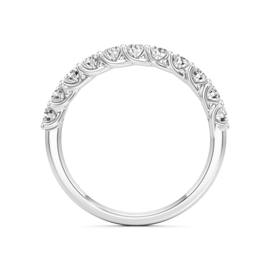 Delicately Held Round Diamond Half Eternity Ring