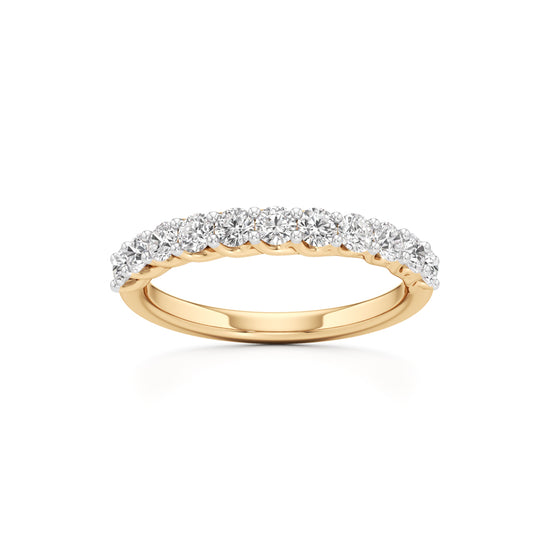 Delicately Held Round Diamond Half Eternity Ring