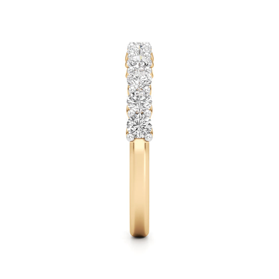 Delicately Held Round Diamond Half Eternity Ring