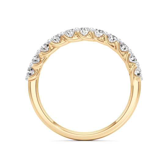 Delicately Held Round Diamond Half Eternity Ring
