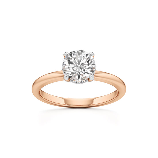 Elevated Diamond  Set Solitaire Ring