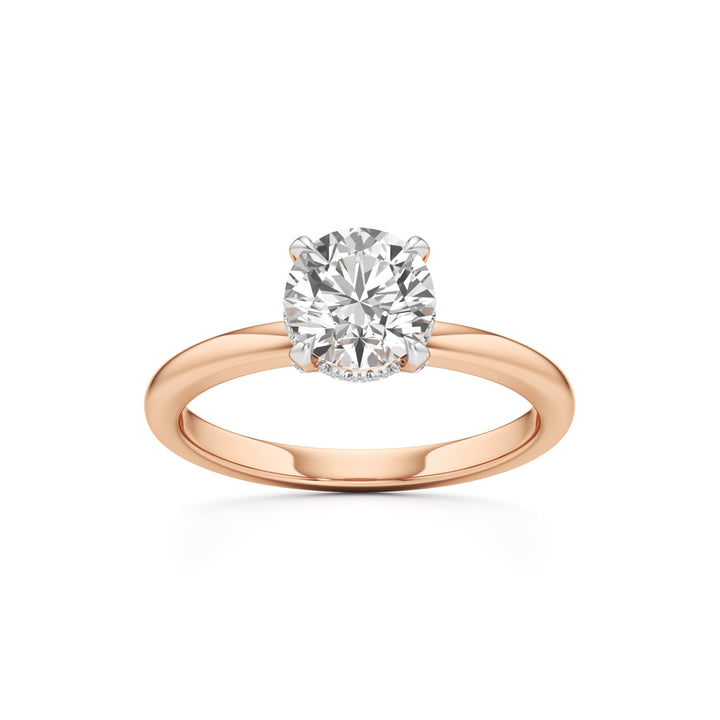 Elevated Diamond  Set Solitaire Ring