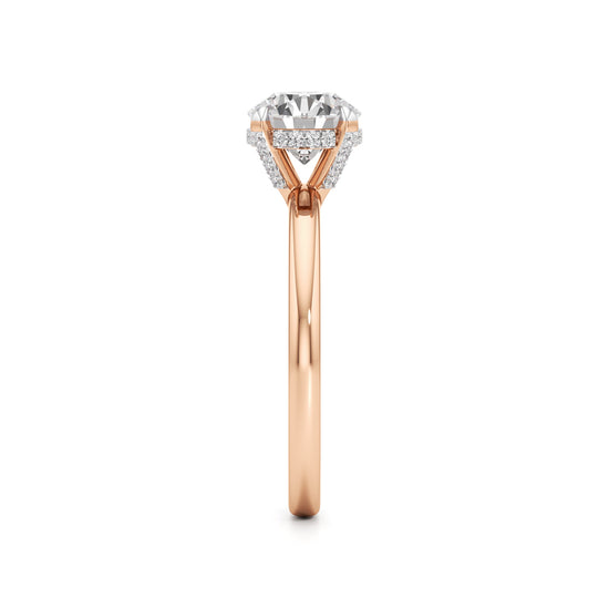 Elevated Diamond  Set Solitaire Ring