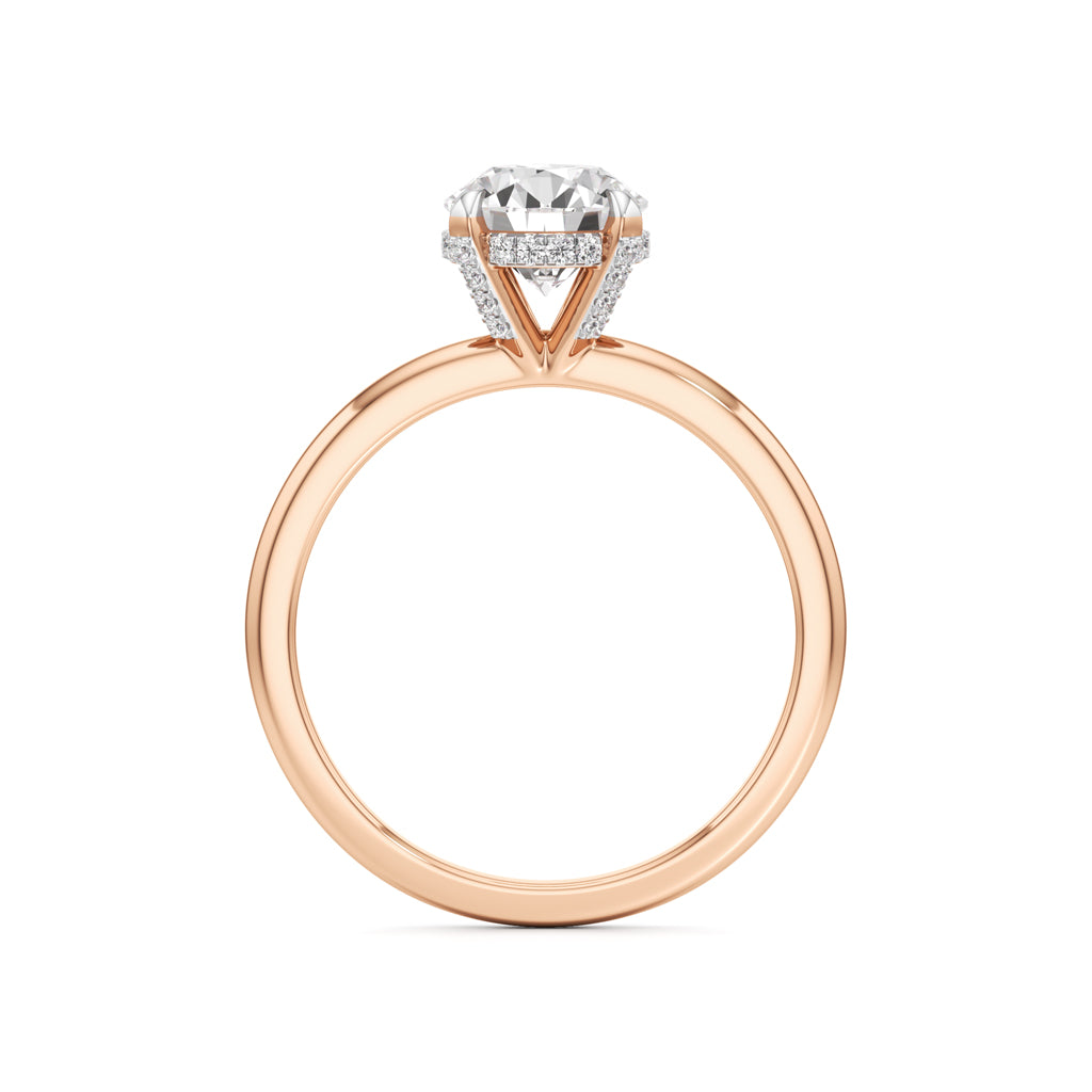 Elevated Diamond  Set Solitaire Ring