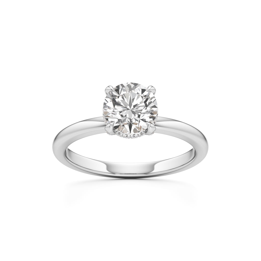 Elevated Diamond  Set Solitaire Ring