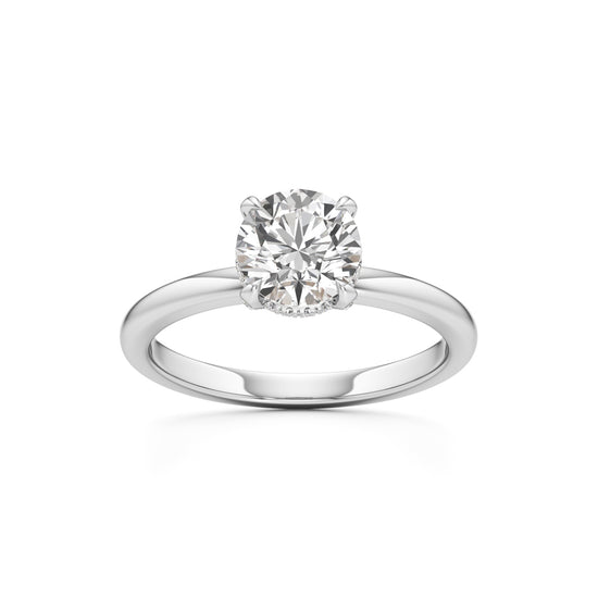 Elevated Diamond  Set Solitaire Ring