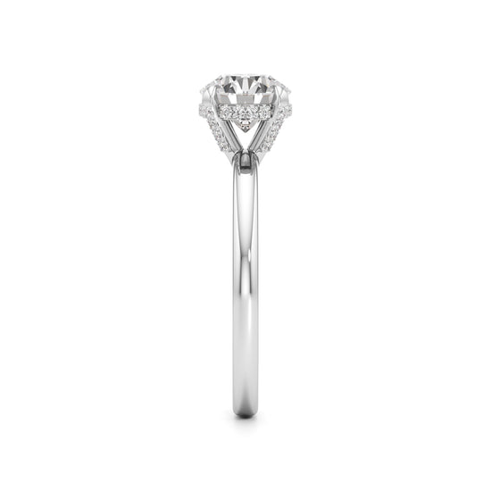 Elevated Diamond  Set Solitaire Ring