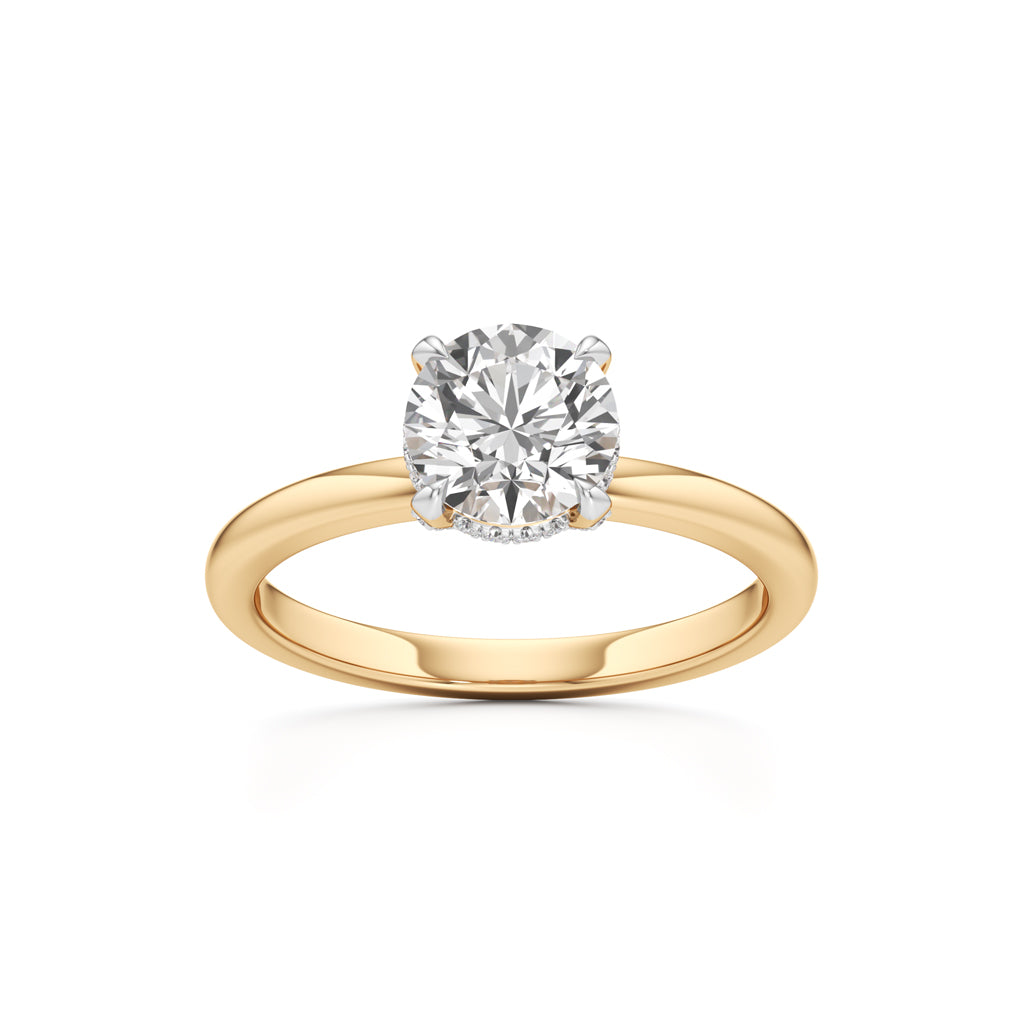 Elevated Diamond  Set Solitaire Ring