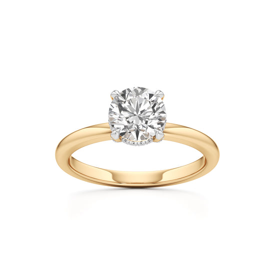Elevated Diamond  Set Solitaire Ring