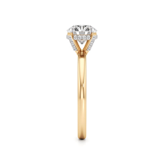 Elevated Diamond  Set Solitaire Ring