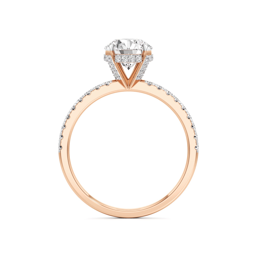 Round Solitaire with Double Encrusted Ring