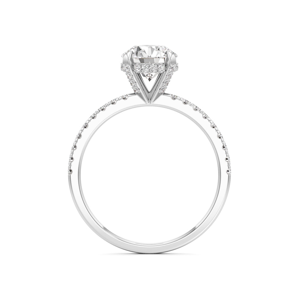 Round Solitaire with Double Encrusted Ring