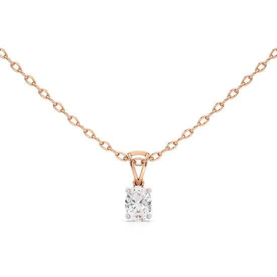 Eclipse 1Ct Oval Cut Solitaire Pendant