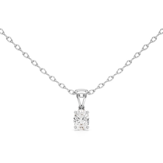 Eclipse 1Ct Oval Cut Solitaire Pendant