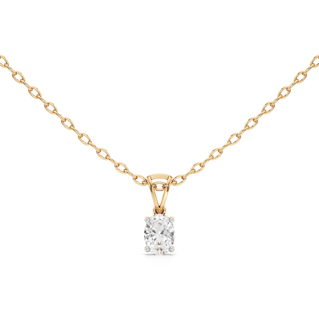 Eclipse 1Ct Oval Cut Solitaire Pendant