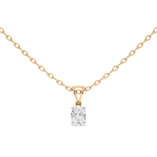 Eclipse 1Ct Oval Cut Solitaire Pendant