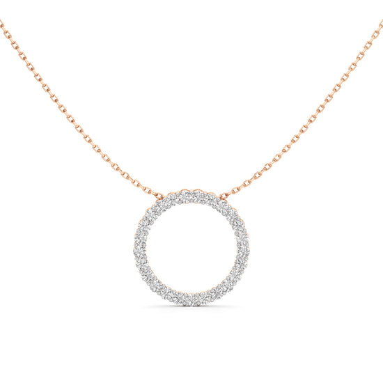 Joviana 1Ct Open Circle Round Cut Casual Pendant