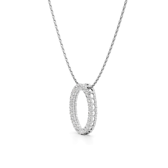 Joviana 1Ct Open Circle Round Cut Casual Pendant