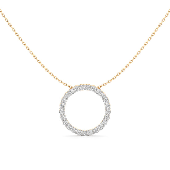 Joviana 1Ct Open Circle Round Cut Casual Pendant